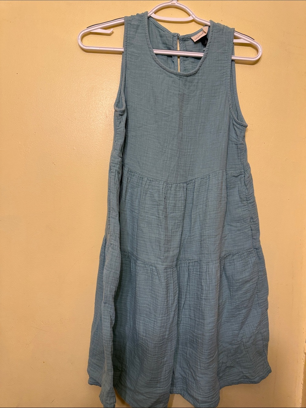 Universal Thread Sleeveless Tiered Midi Dress in Dusty Blue